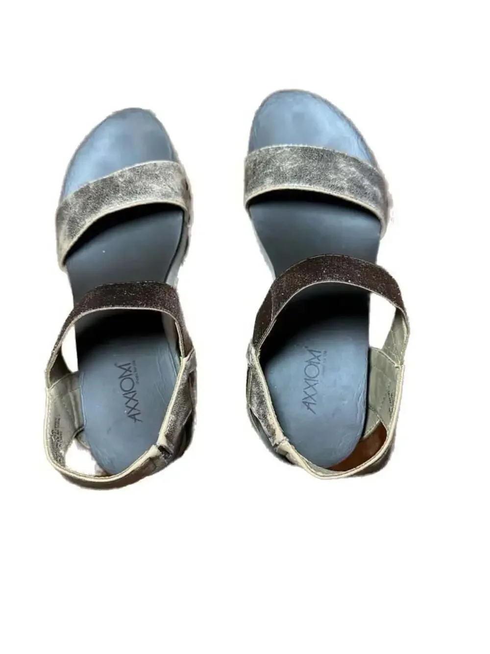 Axxiom Shoes for Life Metallic Platform Wedge Sandals‎